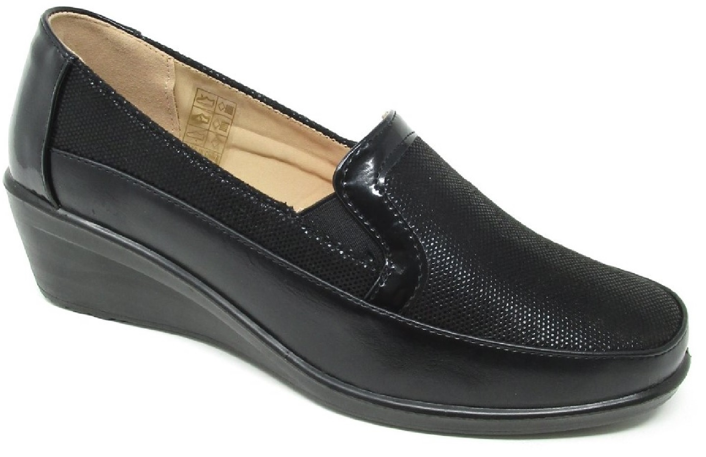 comfortable black wedges for work